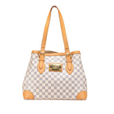 ルイ ヴィトン ダミエ アズール ハムステッドMM ワンショルダーバッグ トートバッグ N51206 ホワイト PVC レザー レディース LOUIS VUITTON 【中古】